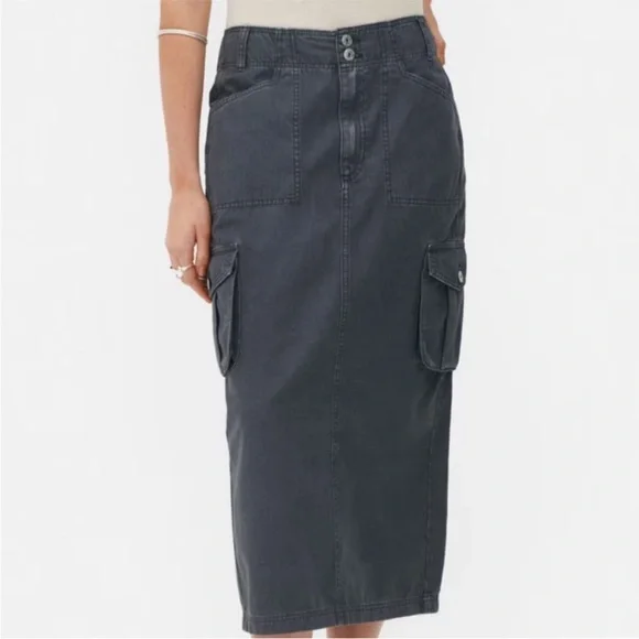 Primark Skirts Y2k Denim Gray Cargo Maxi Skirt Poshmark